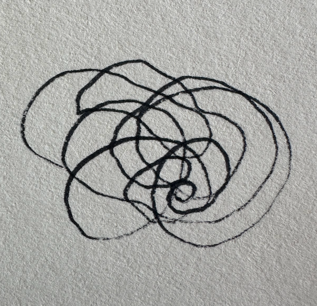 black lines in a knot with much more space appearing easier to untangle